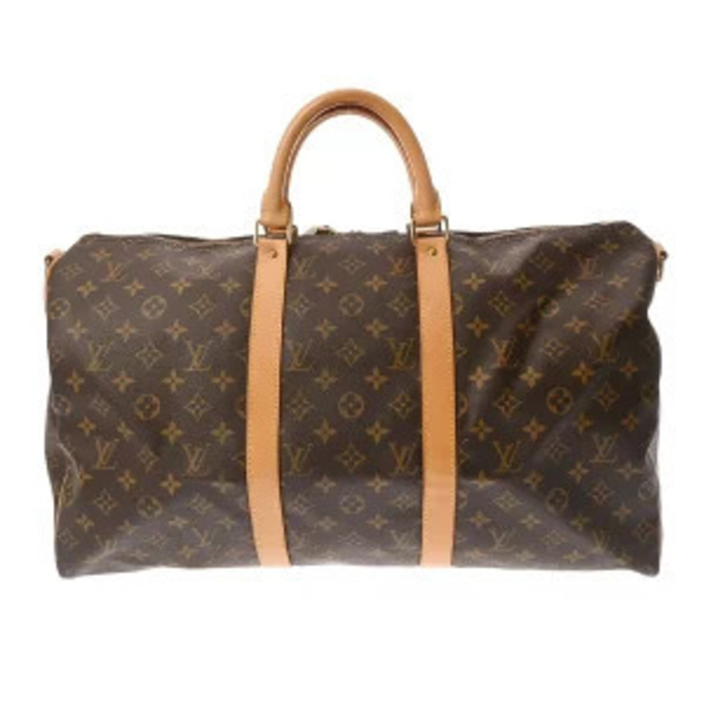 Louis Vuitton Monogram Keepall Bandouliere Brown Canvas Boston Bag